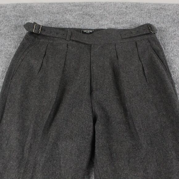 Todd Snyder Pants Men 34x34 Wool Gurkha Trouser Charcoal Pleated Quiet Luxury - Picture 3 of 12